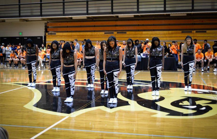 Members of the PNW Spirit Squad performed for students during Late Night Madness on Sept. 29 in the Fitness and Recreation Center on the Hammond Campus. 
