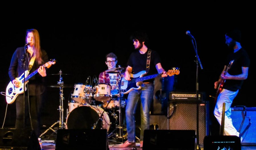 Four bands competed in the second annual ShamROCK It Out Battle of the Bands on March 21 in Alumni Hall. WAVES, pictured above, won first place. The band
Leap First came in second, Solor came in third and Lucid Animals also competed.