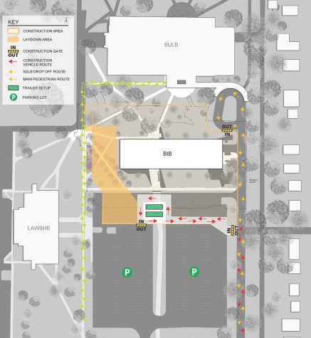 The Bioscience Innovation Building will be located south of SULB and northeast of Lawshe with plans to open in 2020.