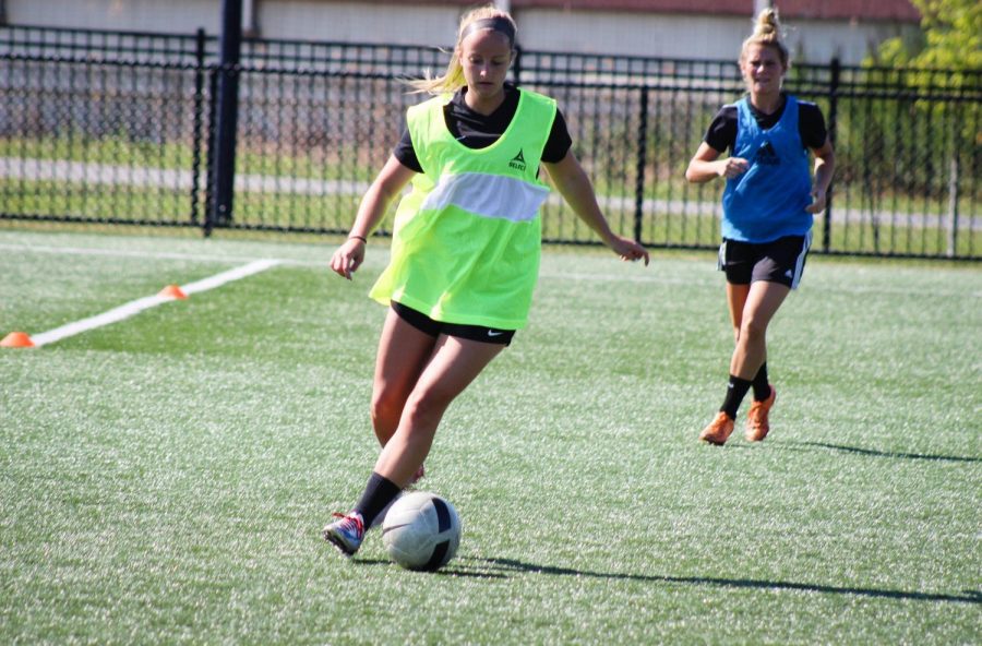 Marisa Jayne, defender, practices for the upcoming season.