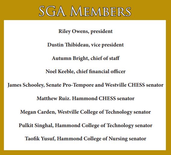 SGA administration list goals